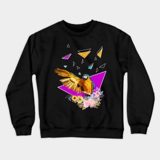 Macaw with flowers Crewneck Sweatshirt